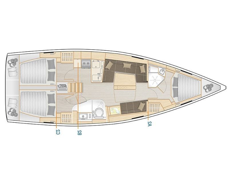 Hanse 418 lay out